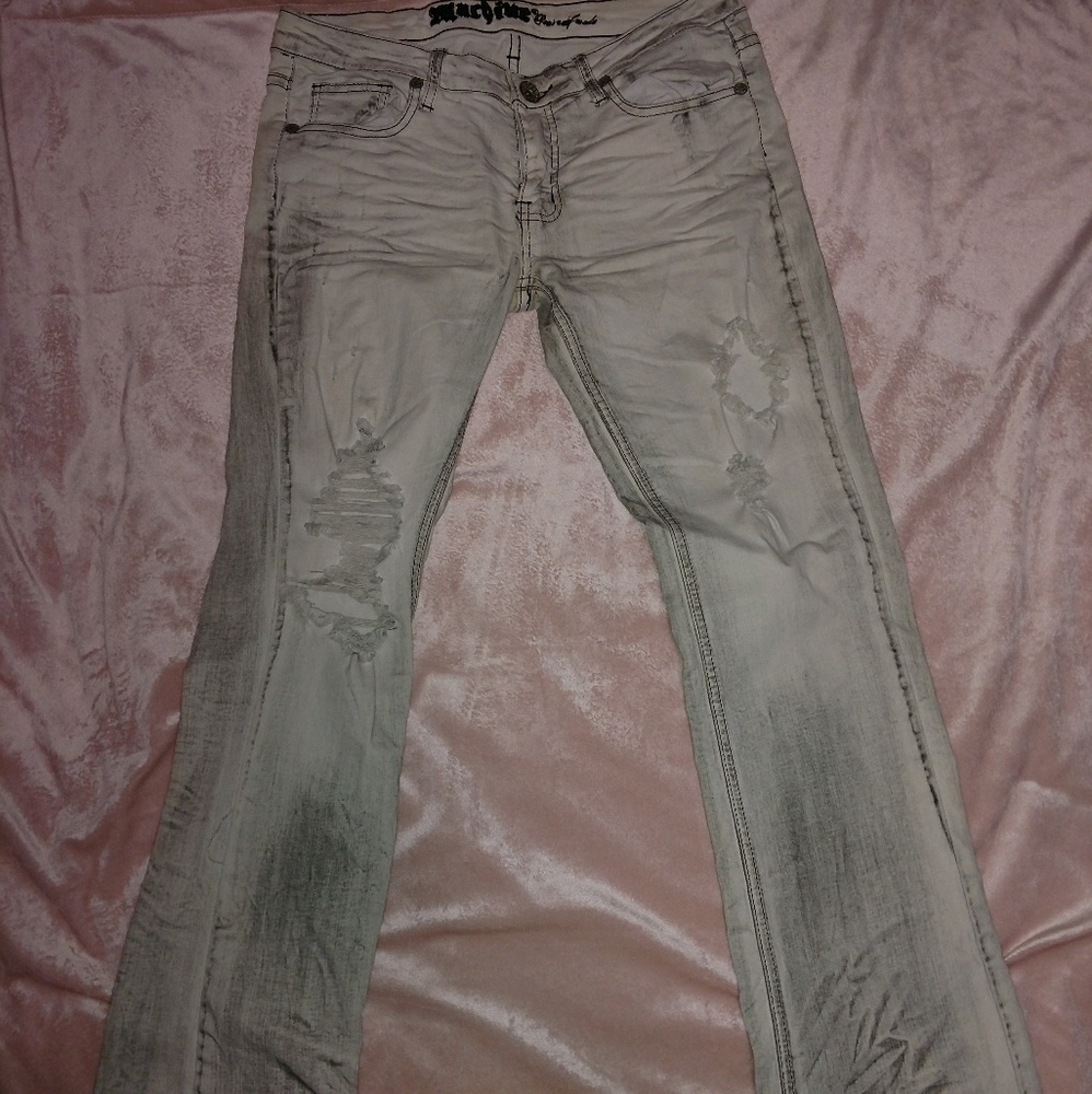 Distressed Machine grey jeans